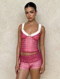 AMARAN TOP - RED : RED CHECK