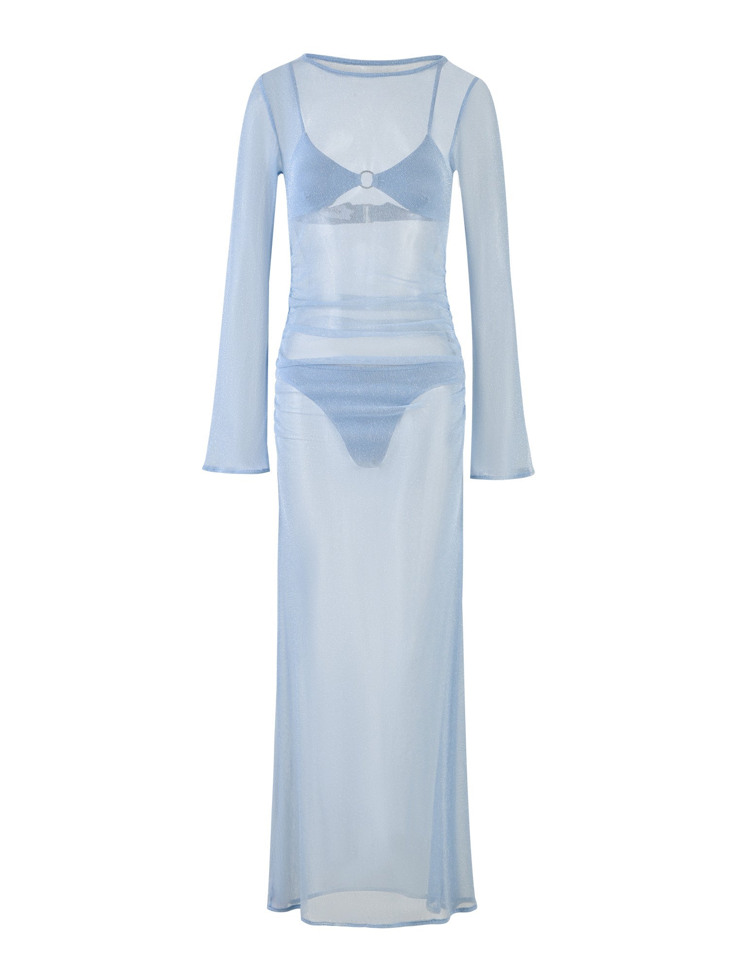 ALAYNA THREE PIECE MAXI DRESS - BLUE : PALE BLUE