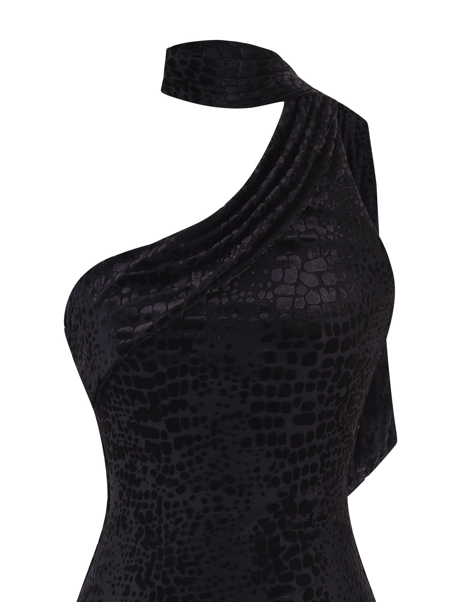 ALLIRA BURNOUT MINI DRESS 2.0 - BLACK : SNAKE