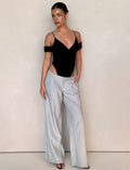 AMBERLY SUIT PANT - GREY : PINSTRIPE : GREY PINSTRIPE