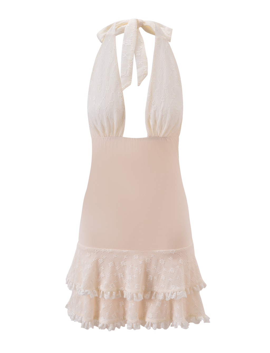 ANOUK RUFFLE MINI DRESS - CREAM