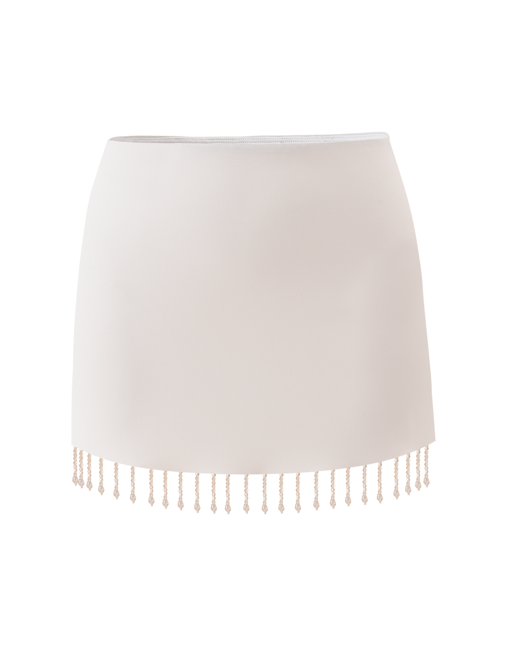 AUBRIELLA TASSLE MINI SKIRT - CREAM