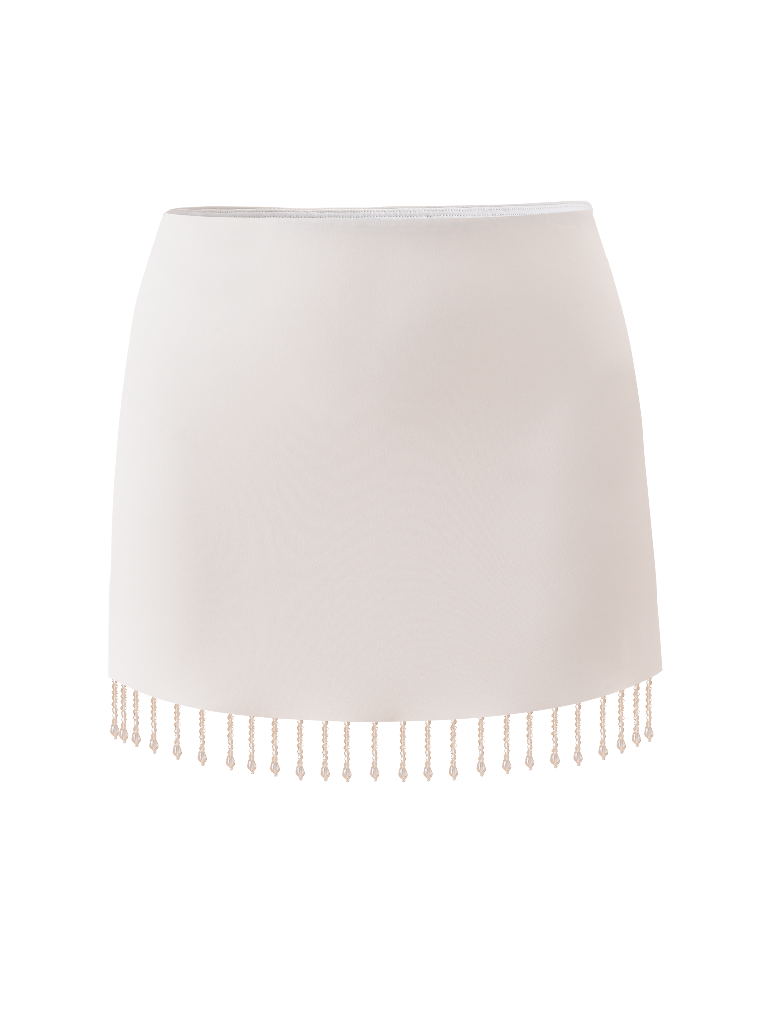 AUBRIELLA TASSLE MINI SKIRT - CREAM